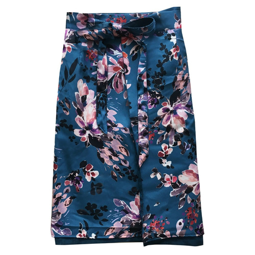 renacnatta リバーシブル巻きスカート|ショート|Blue Flower renacnatta リバーシブル巻きスカート|ショート|Blue Flower