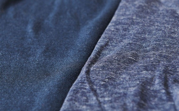 亞麻針織的婦女/ M長袖套頭衫（藏青色） 第4張的照片