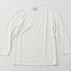 亞麻棉內衣 3/4 袖 米白色 [女士 S、M、L 碼] 第1張的照片