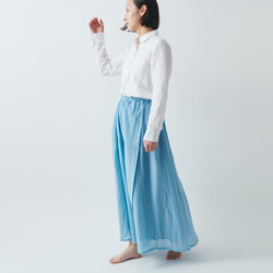 [SALE] enrica cottonsilk skirt TURQUOISE /植物染料 第1張的照片