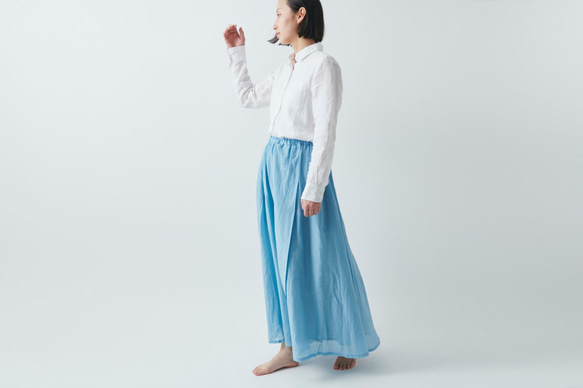 [SALE] enrica cottonsilk skirt TURQUOISE /植物染料 第1張的照片