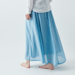 [SALE] enrica cottonsilk skirt TURQUOISE /植物染料 第4張的照片