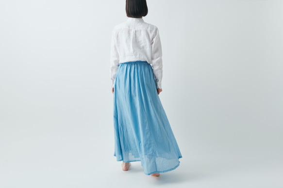 [SALE] enrica cottonsilk skirt TURQUOISE /植物染料 第5張的照片