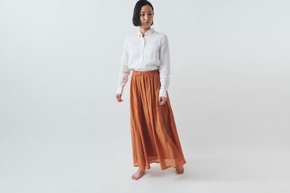 【SALE】enrica cottonsilk skirt TERACOTTA / botanical dye 2枚目の画像