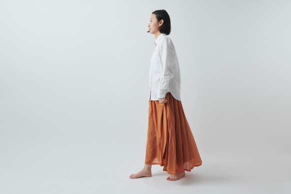 【SALE】enrica cottonsilk skirt TERACOTTA / botanical dye 3枚目の画像