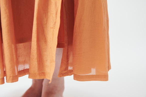 【SALE】enrica cottonsilk skirt TERACOTTA / botanical dye 5枚目の画像