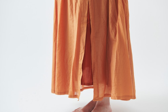 【SALE】enrica cottonsilk skirt TERACOTTA / botanical dye 6枚目の画像