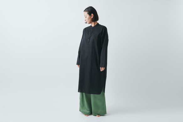 HANDROOM WOMEN'S クルタシャツ（ブラック）【Mサイズ】 1枚目の画像