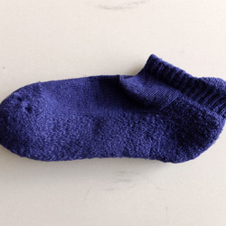 亞麻踝襪（藍色）女式 第1張的照片