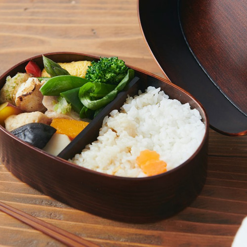 注文割引 曲げわっぱ 弁当箱・ランチ 楕円弁当箱（小）｜拭き漆仕上げ 弁当箱・水筒