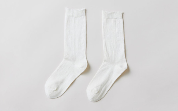 亞麻針織襪（灰白色）女士 第1張的照片