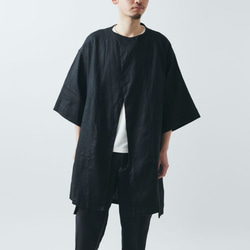 【再入荷】きるもの｜参 JKT｜リネン ブラック ［unisex freesize］ 1枚目の画像