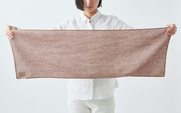亞麻針織網眼毛巾 | 棕色 第1張的照片