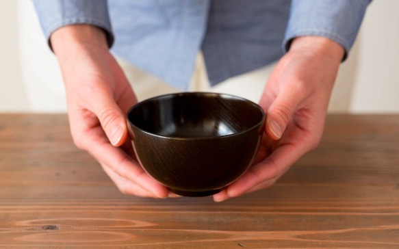Rokuro-no-kaki味噌湯碗（無漆木盒） 第3張的照片