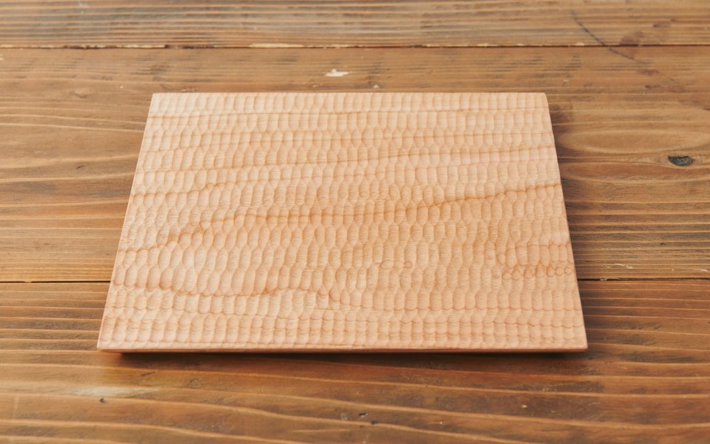 【受注製作】チェリーの大きなプレート皿 230×230mm（オイル・蜜蝋仕上げ）