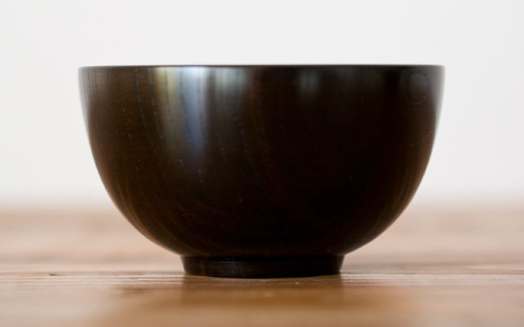 [SALE]日本紙糊漆的湯碗（垂直條紋綠色| 第6張的照片