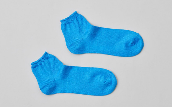 亞麻踝襪（天藍色）男士 第1張的照片