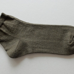 男式亞麻及踝襪（淺橄欖色） 第1張的照片