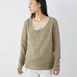 enrica mohair&silk knit / beige (botanical dye) 5枚目の画像