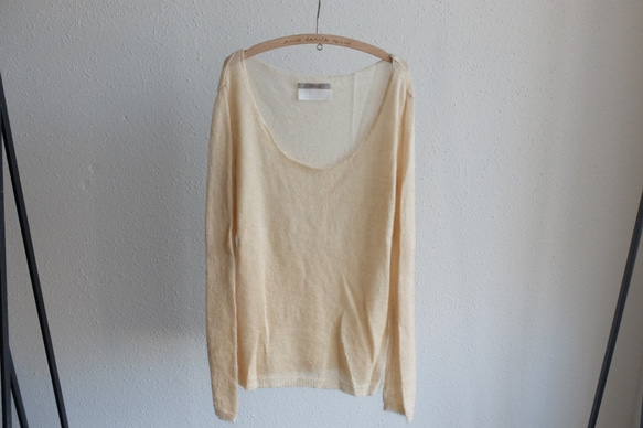 enrica mohair&silk knit / beige (botanical dye) 1枚目の画像