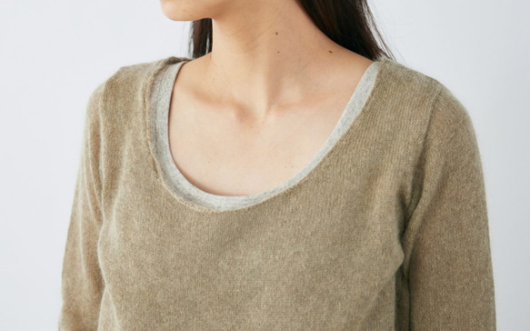 enrica mohair&silk knit / beige (botanical dye) 6枚目の画像