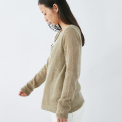 enrica mohair&silk knit / beige (botanical dye) 7枚目の画像