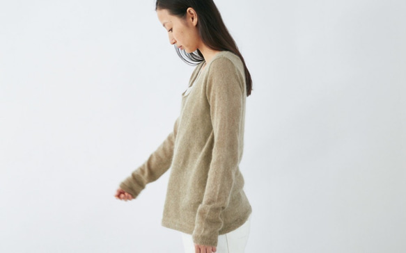 enrica mohair&silk knit / beige (botanical dye) 7枚目の画像