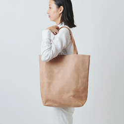 レザートートバッグ beige ＜L＞ 2枚目の画像