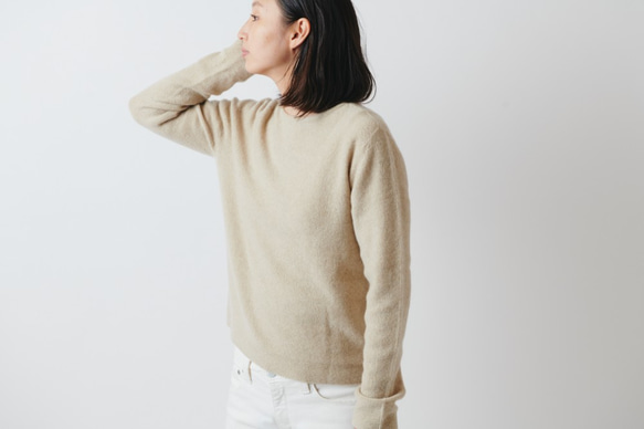 【sale】enrica cashmere&wool knit / beige 1枚目の画像