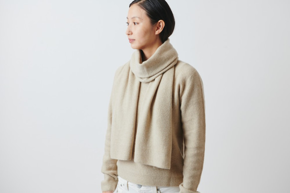 【sale】enrica cashmere&wool knit / beige 2枚目の画像