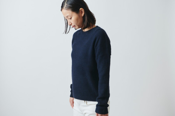 【sale】enrica cashmere&wool knit / navy 1枚目の画像