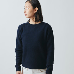 【sale】enrica cashmere&wool knit / navy 3枚目の画像