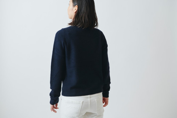 【sale】enrica cashmere&wool knit / navy 4枚目の画像
