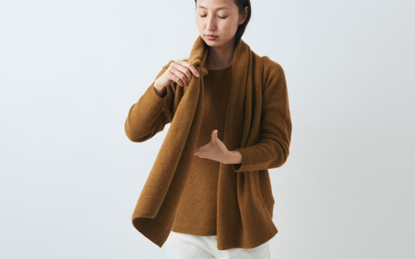 【送料無料】enrica cashmere&wool muffler / navy 3枚目の画像