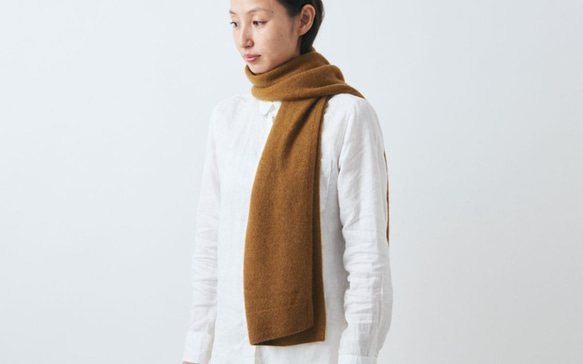 【送料無料】enrica cashmere&wool muffler / navy 6枚目の画像