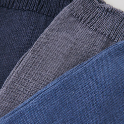 亞麻針織襪子（藍灰色）男士 第3張的照片