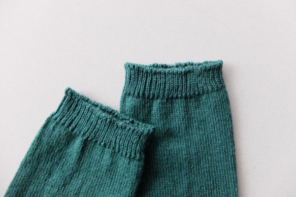 亞麻針織襪子（綠色）女士 第2張的照片