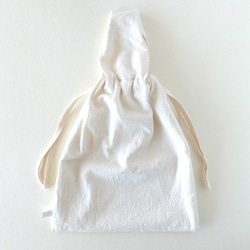 【再入荷・在庫ラスト1点】備後節織の巾着バッグ　二筋格子 10枚目の画像