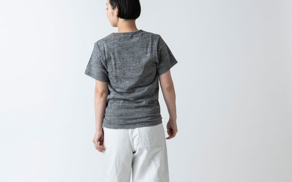 【在庫限り】yohaku TUTU ショートスリーブTシャツ｜チャコール杢｜ユニセックス3サイズ 3枚目の画像