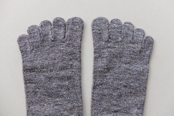 Linen Cupra Toe Socks｜深灰色｜女士 第2張的照片
