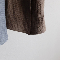 [補貨] 亞麻華夫格毛巾，藍灰色 第6張的照片