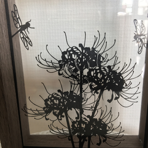 大人気！】市松模様でアレンジ☆彼岸花 (曼珠沙華)☆ 切り絵 切り絵 章