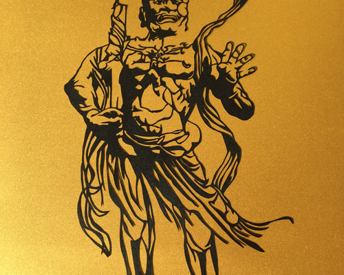 再販】☆金剛力士（仁王）像 阿形像☆ ハンドメイド切り絵 切り