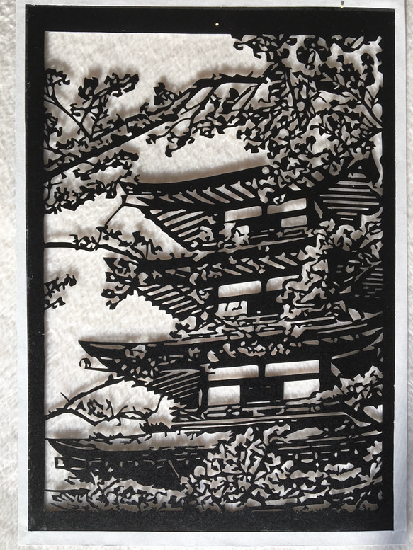 自作，日本の風景画 モノクロ 絵画 フレーム付き 自作，日本の風景画 モノクロ 絵画 フレーム付き