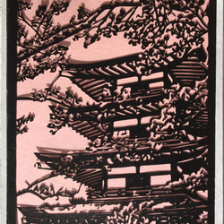 ☆日本の風景　桜☆ 切り絵　 3枚目の画像