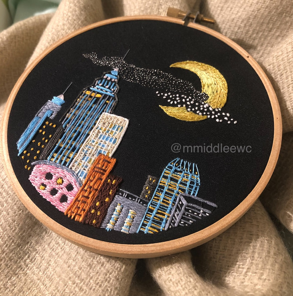 刺繡作品 Nr. 28 Goodnight World 第3張的照片