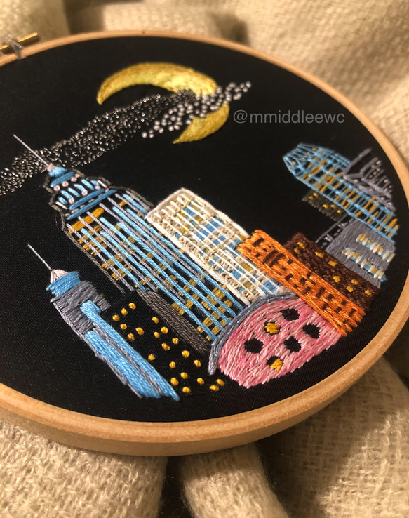 刺繡作品 Nr. 28 Goodnight World 第4張的照片