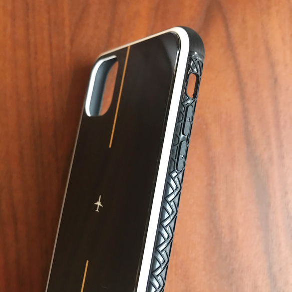 飛行機【日常に輝きをプラス】滑走路風ガラスケース　iPhoneケース 3枚目の画像
