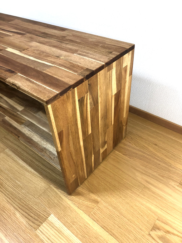 ローテーブル ローデスク アカシア材 シンプル オイルフィニッシュ 3枚目の画像