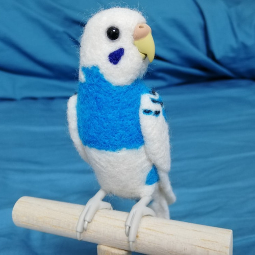 羊毛フェルト セキセイインコ パイドブルー 羊毛フェルト とり